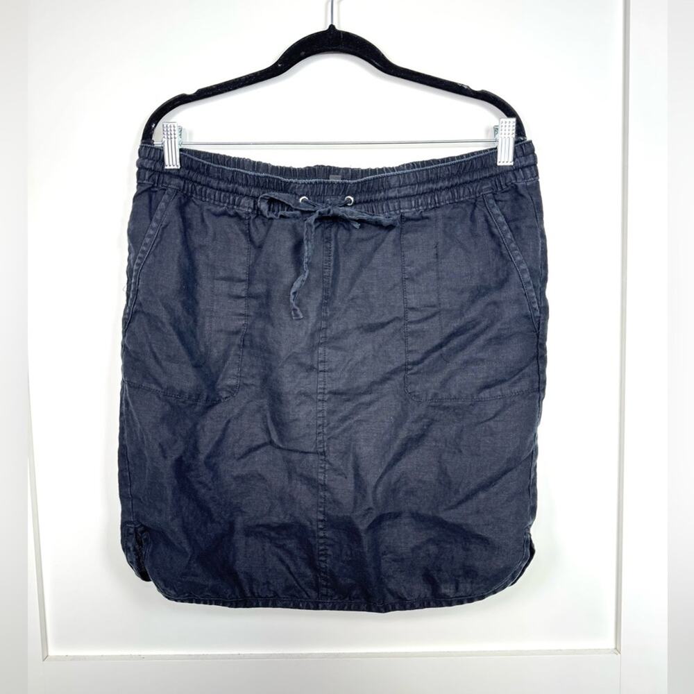 Lord & Taylor Black Linen Mini Skirt Size Medium